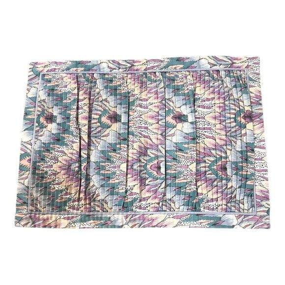 Set Of 6 Lot Soutwest Quilted Abstract Floral Placemats Napkins Vintage Cabin - Picture 3 of 8